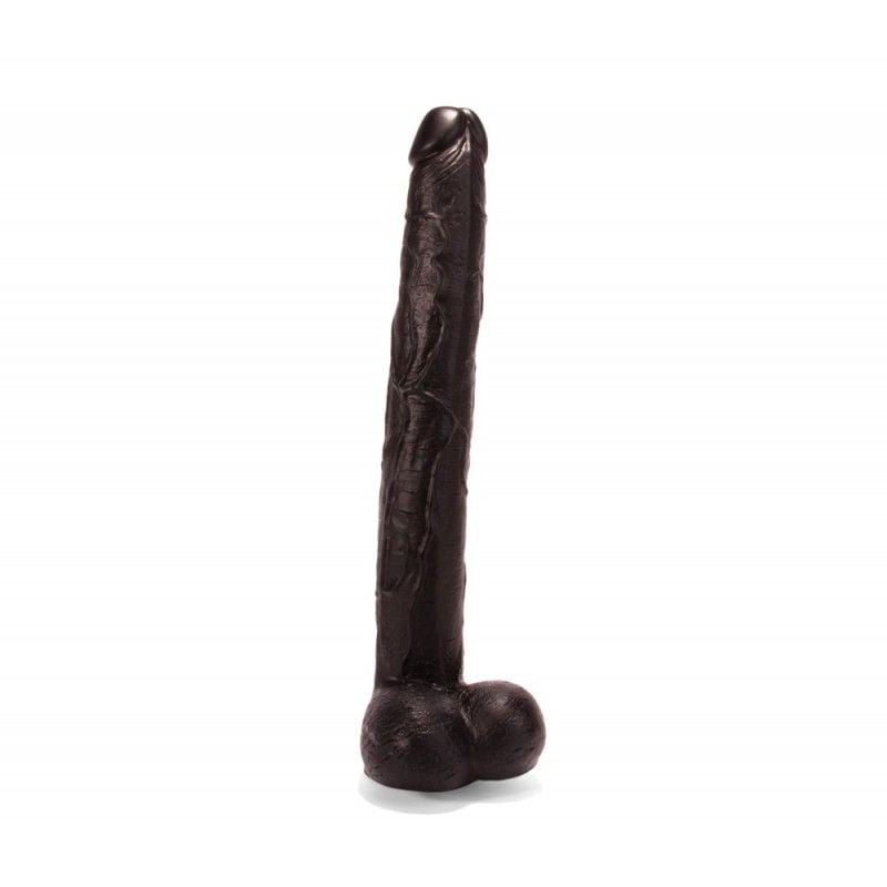 Dildo gigantic de inalta calitate, cu o suprafata venata X-MEN Long Dildo Black 43 x 5.7cm