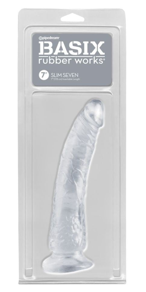 Dildo lung cu ventuza, vene si gland pronuntate Slim Seven 7