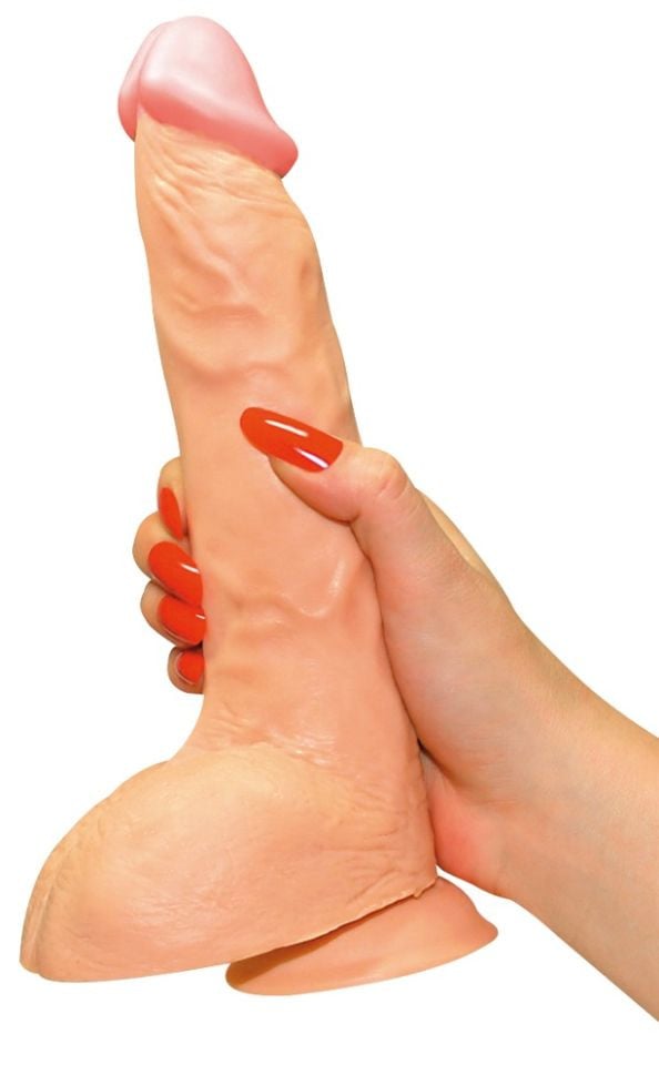 Dildo realist din material foarte flexibil, cu ventuza de fixare Big Dong Nature (23 cm)