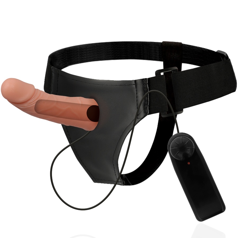 Ham Strap-on HARNESS ATTRACTION - RNES cu prelungitor penis si vibratii 15 CM -O- 5 CM - 1 | YEO