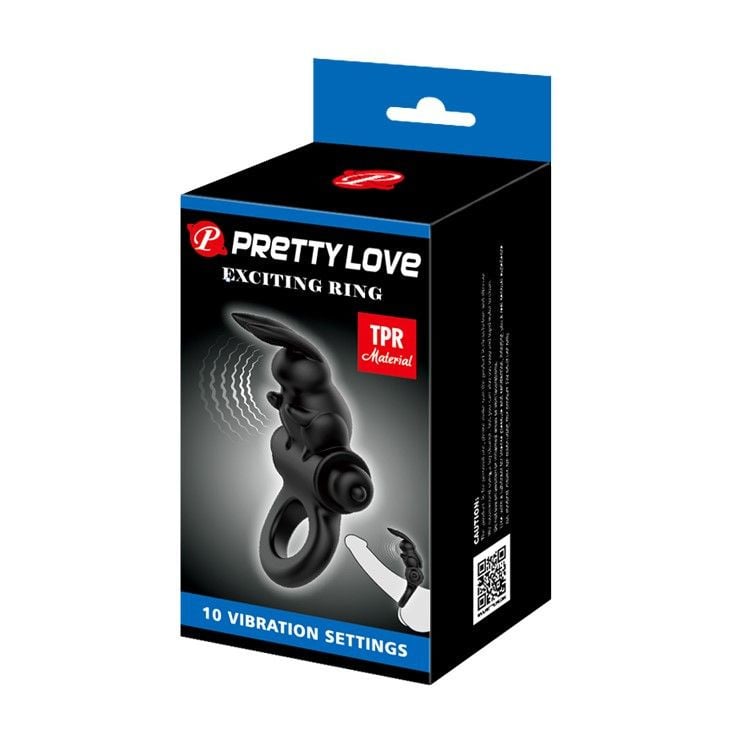 Inel negru pentru penis PRETTY LOVE - EXCITING RING - 1 | YEO