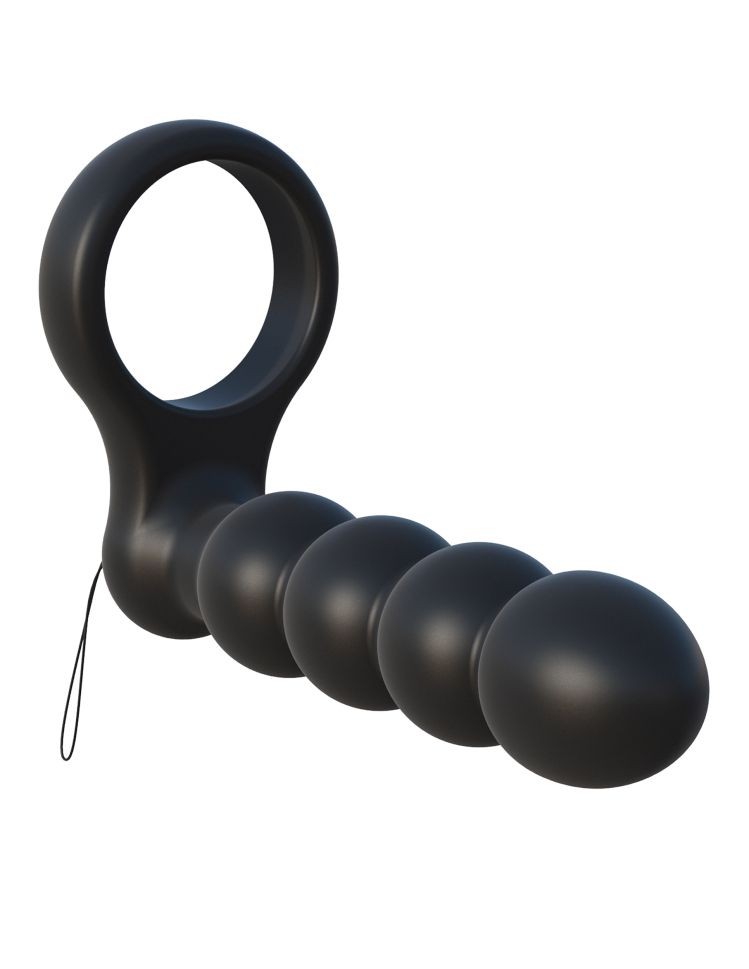 Inel penis cu vibratii, stimulator anal si telecomanda wireless DOUBLE PENETRATOR BLACK