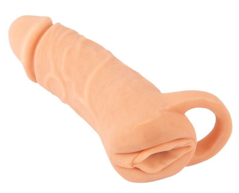 Manson pentru penis 2in1 Extension + Masturbator (18.5cm)