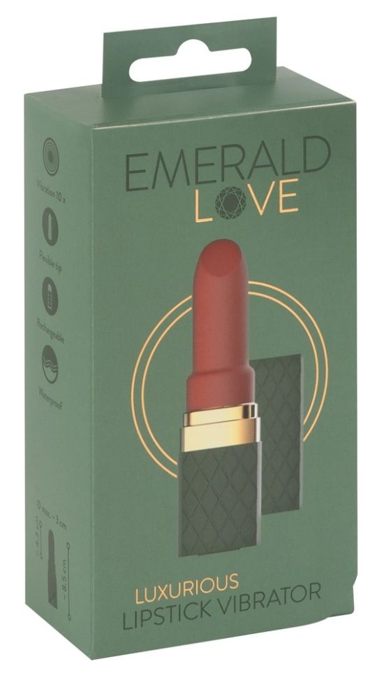 Mini vibrator de lux cu design de ruj 10 moduri de vibratie Luxurious Lipstick Vibrator (8,5 cm)