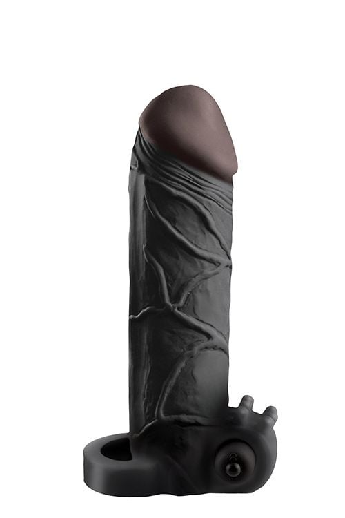 Prelungitor penis cu vibratii X-TENSIONS VIBRATING REALFEEL 2INCH EXT. BLACK 16.5cm - 3 | YEO