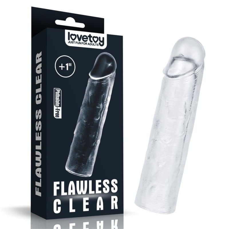 Prelungitor penis transparent Flawless Clear Penis Sleeve Add 1\'\' 15.5cm