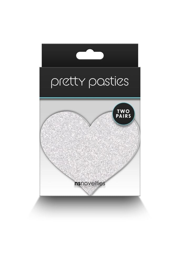 Set de 2 accesorii autoadezive sub forma de inima pentru sfarcuri Pasties Glitter Hearts 2 Pair, red - 2 | YEO