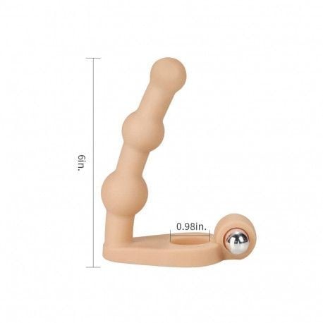 Stimulator anal foarte subtire, cu vibratii The Ultra Soft Bead (inserabil 14cm) - 1 | YEO