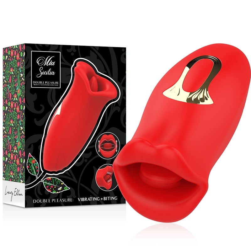 Stimulator clitoris limba vibratoare MIA - SICILIA DOUBLE PLEASURE VIBRATING + BITING