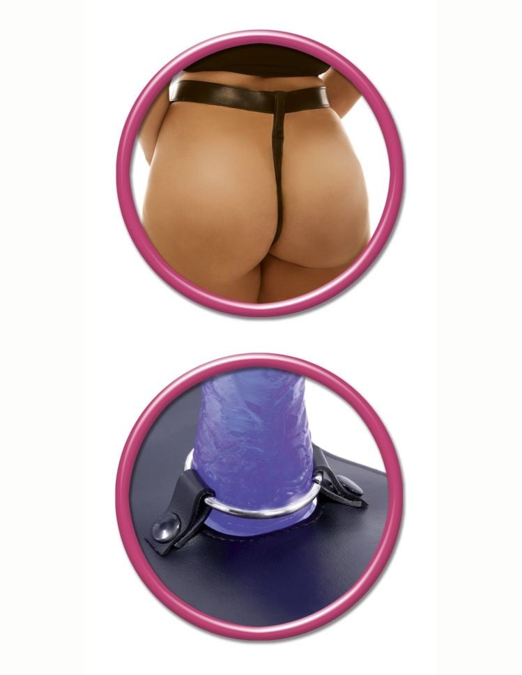 Strap-on format din slip harnes ajustabil + dildo din jelly de 20cm FF PLUS SIZE STRAP-ON - 1 | YEO