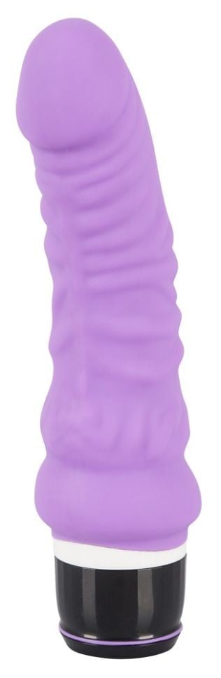 Vibrator clasic realist din silicon cu textura stimulativa Vibra Lotus 17.8cm - 1 | YEO