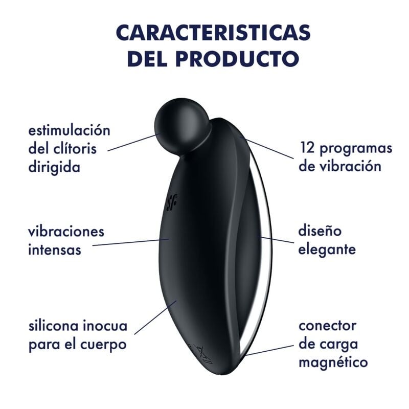 Vibrator Compact Satisfyer Spot On 2 -pentru Stimularea Clitoridiană culoare Negru - 3 | YEO