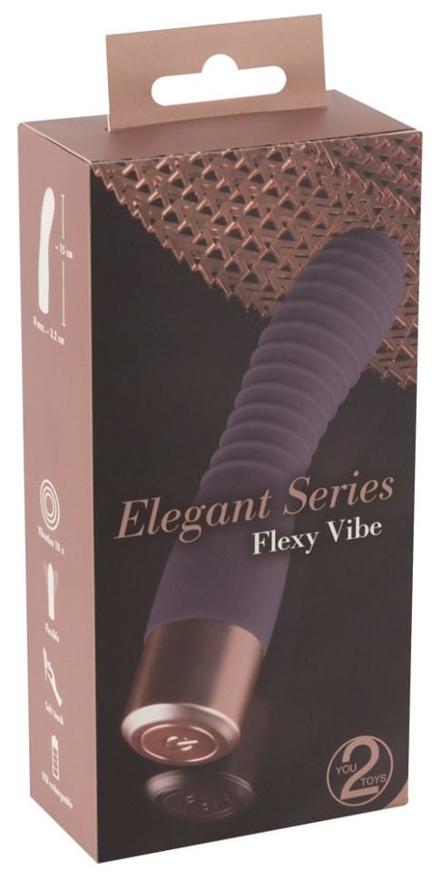 Vibrator cu ax texturat si 10 moduri de vibrație Elegant Flexy Vibe (15 cm)