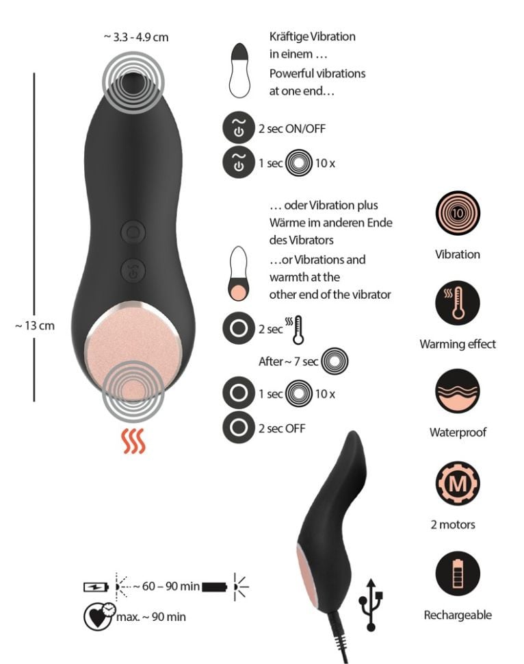 Vibrator cu incalzire Warming Touch Vibrator (13 cm) - 2 | YEO