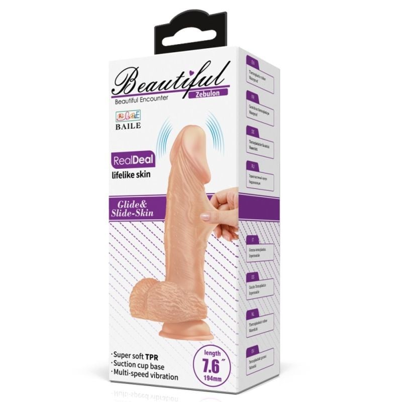 Vibrator cu ventuza si telecomanda Beautiful Zebulon 19cm - 1 | YEO