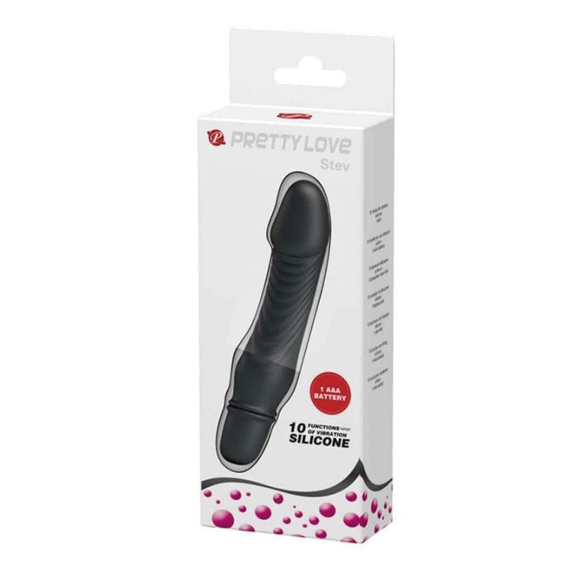 Vibrator din silicon Pretty Love Stev Black (13.5cm)