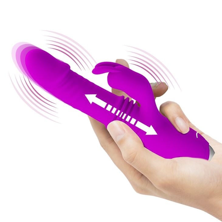 Vibrator din silicon si cu miscare inainte-inapoi Pretty Love Powerful Thrusting Dorothy 19.7cm