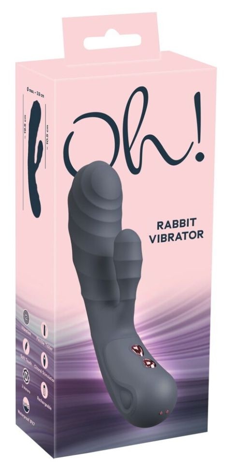 Vibrator iepure cu caneluri stimulatoare Oh! Rabbit Vibrator 2 x 10 moduri de vibrație