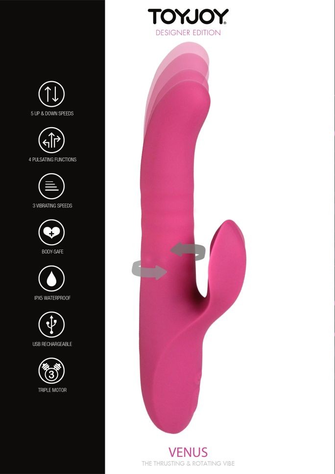 Vibrator impingere si rotatie, Venus Thrusting-Rotating Vibe (31cm) - 1 | YEO