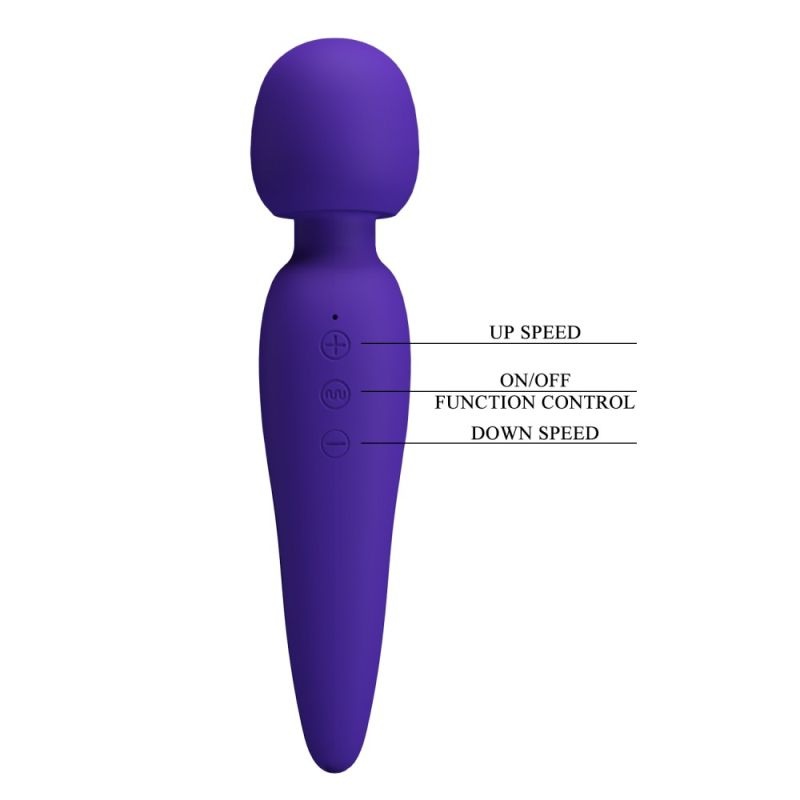 Vibrator Masaj Meredith, 7 Moduri Vibratii & 5 Intensitati Viteza, Silicon, USB, Purple, 21.5 cm - 1 | YEO