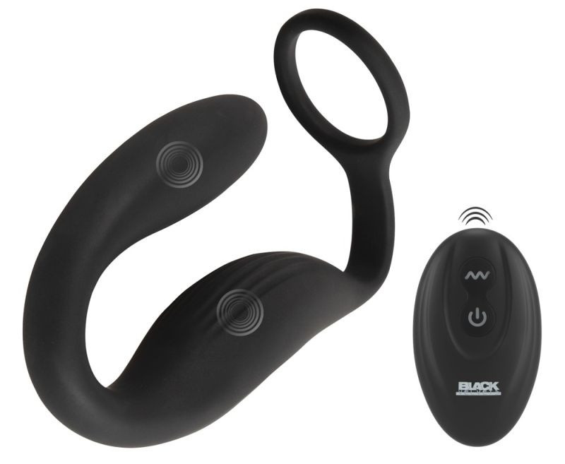 Vibrator pentru prostata si perineu cu inel pentru penis Cock ring with RC butt plug