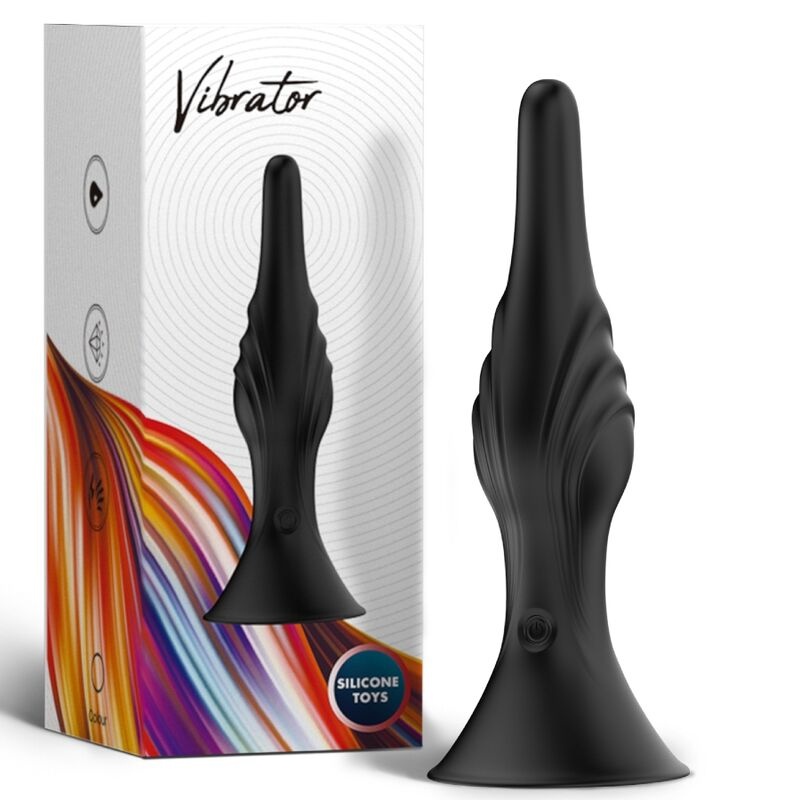 Vibrator plug anal cu vibratii si telecomanda ARMONY Negru 9 moduri de vibratii varf conic