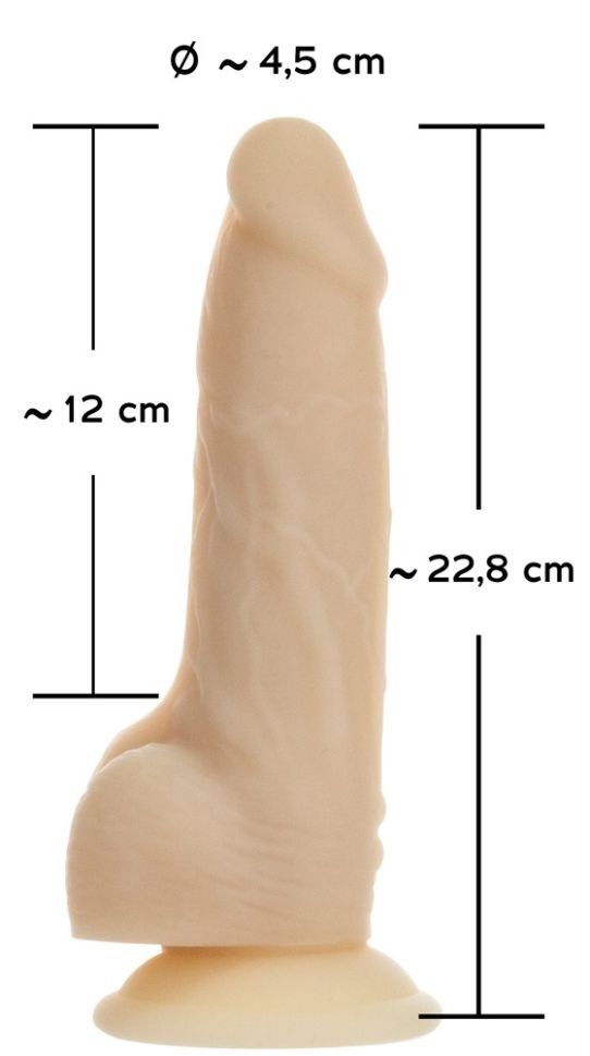 Vibrator realist cu telecomanda cu o ventuză puternică, 7 moduri de vibrație/rotație (17,8 cm) - 1 | YEO