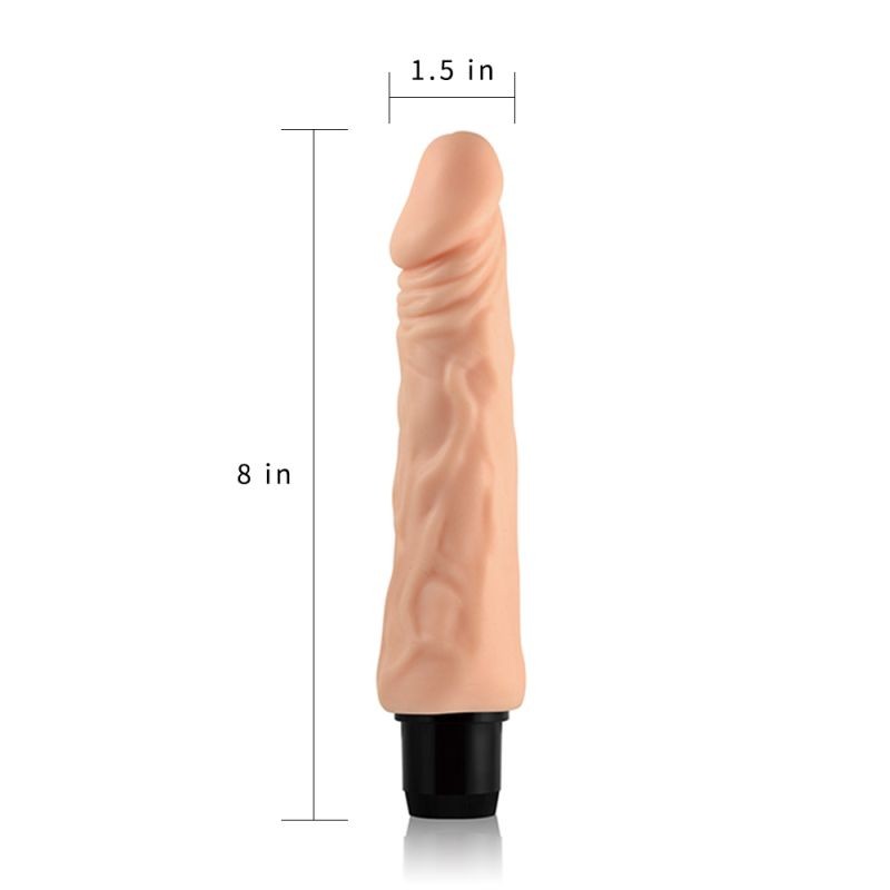 Vibrator realist din material cyberskin Real Feel Cyberskin Vibrator 20cm (inserabil 17cm) - 1 | YEO