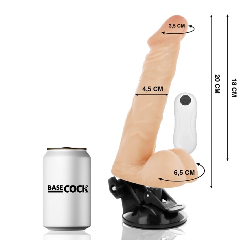 Vibrator Realistic Articulat cu Telecomandă Flesh 20 cm - Ø 4.5 cm BASECOCK -