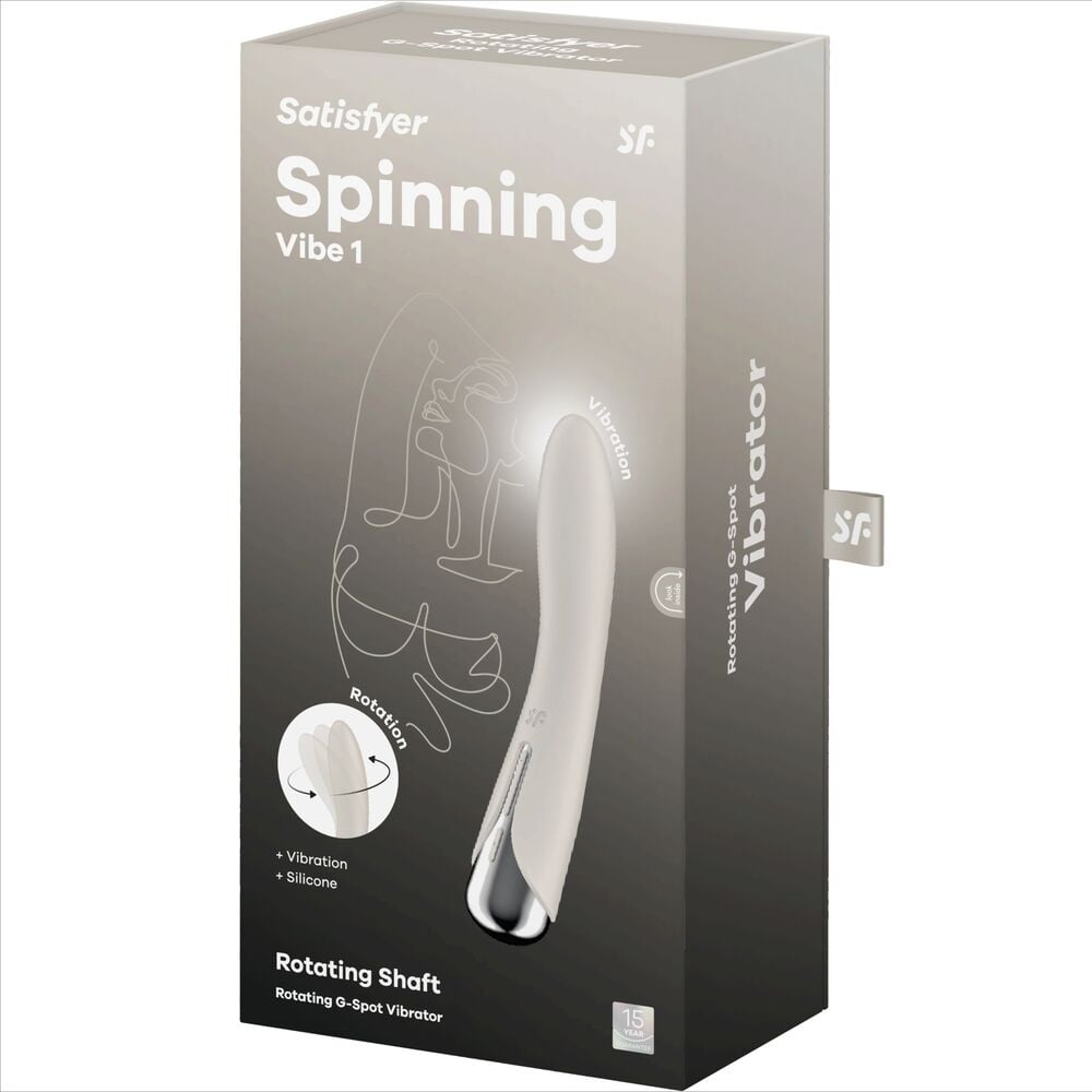 Vibrator rotativ pentru punctul G cu 5 viteze de rotație Satisfyer Spinning Vibe 1, Beige