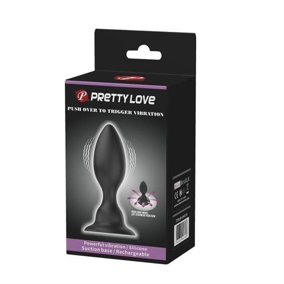 Butt Plug din silicon cu vibratie Pretty Love Push Vibro Butt plug - 1 | YEO