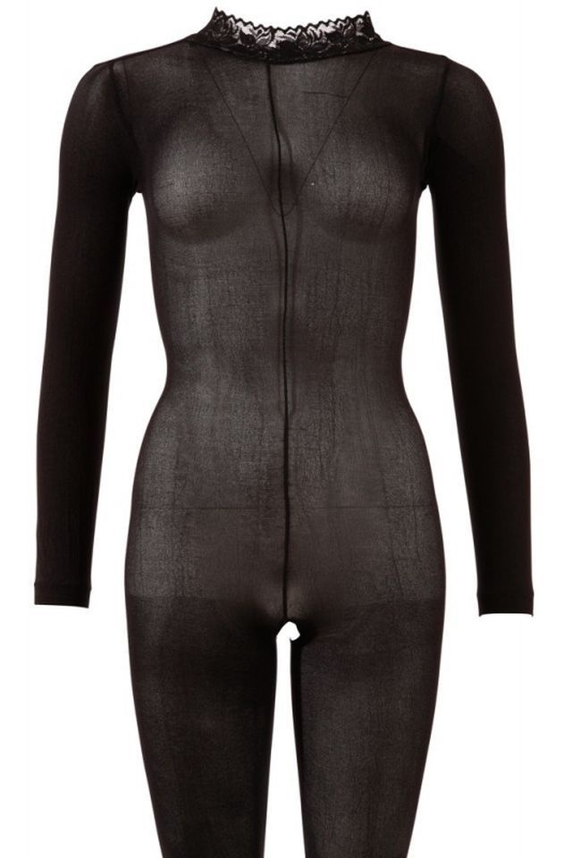 Catsuit mit Spitzenkragen black - S/M - 2 | YEO