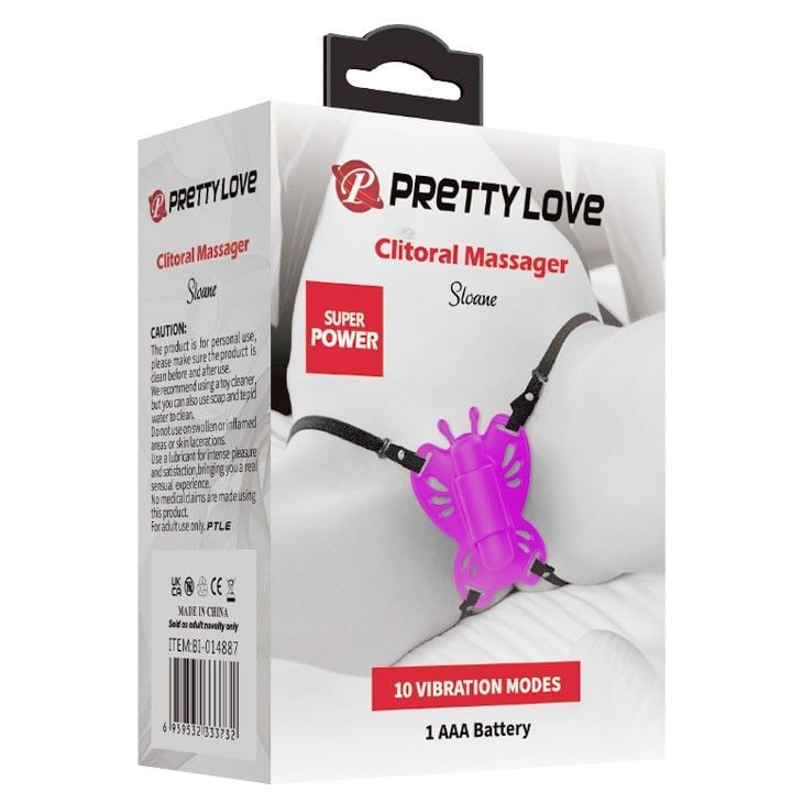 Chilotei cu fluturas din silicon cu glont vibrator atasat PRETTY LOVE – CLIT SLOANE - 1 | YEO