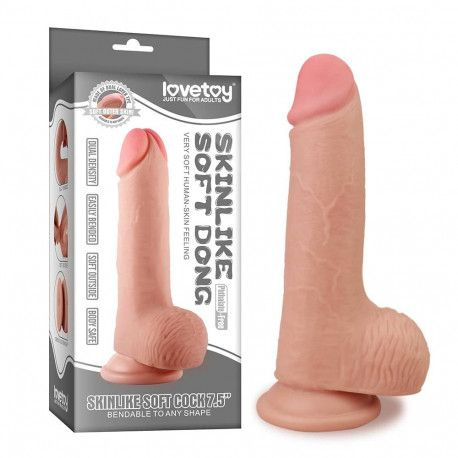 Dildo din material realist cu 2 straturi Skinlike Soft Cock 19cm