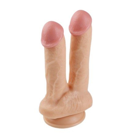 Dildo dublu realist, skin (20.5 cm)