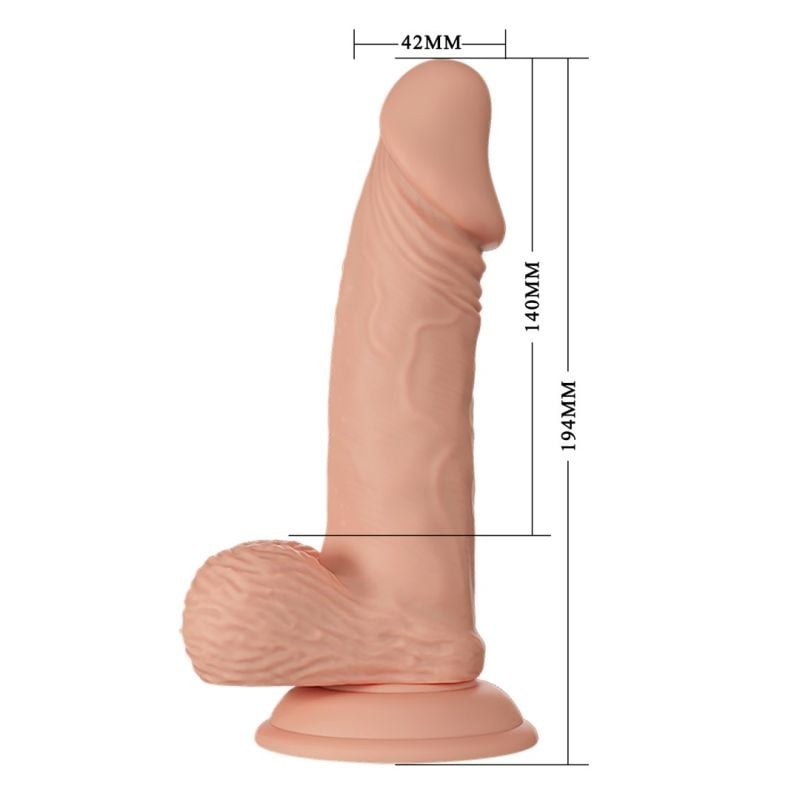 Dildo forma realista de penis prevazut cu ventuza de fixare SOFT BEAUTIFUL ZEBULON (19.4cm) - 2 | YEO