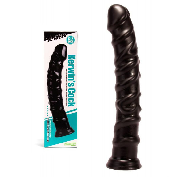 Dildo gigantic cu ventuza X-MEN Kerwin’s Cock Black 33cm x 5.5cm