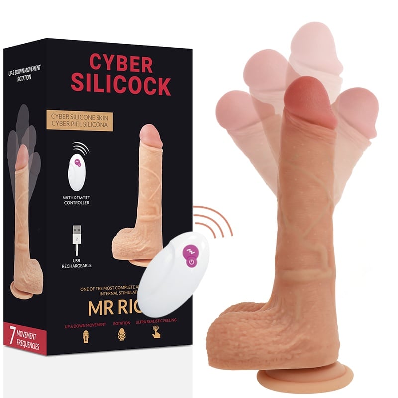 Dildo Realist cu Miscare Up & Down & Rotire Cyber Silicock Remote Control Mr. Rick