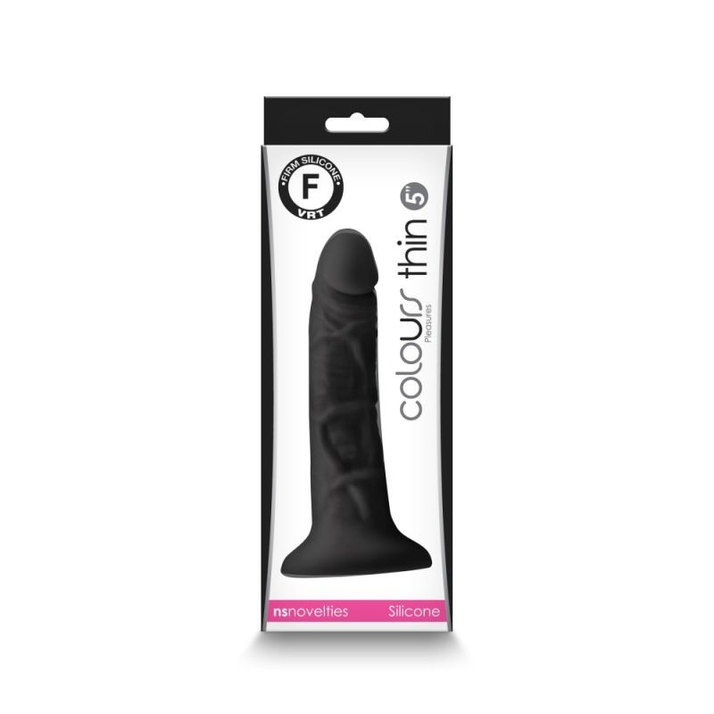 Dildo realistic din silicon cu ventuza de fixare Colours Pleasures - Thin 5