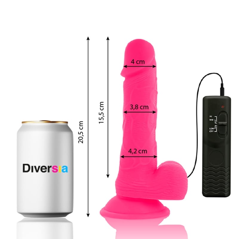 Dildo vibrator flexibil cu telecomanda cu ventuza de fixare Diversia culoare roz 20.5 CM -O- 4.2 CM