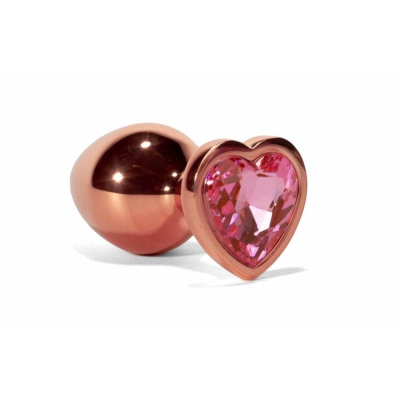 Dop anal mic Small Secret Shine Metal Butt Plug Rose Gold Heart S (7.1cm)