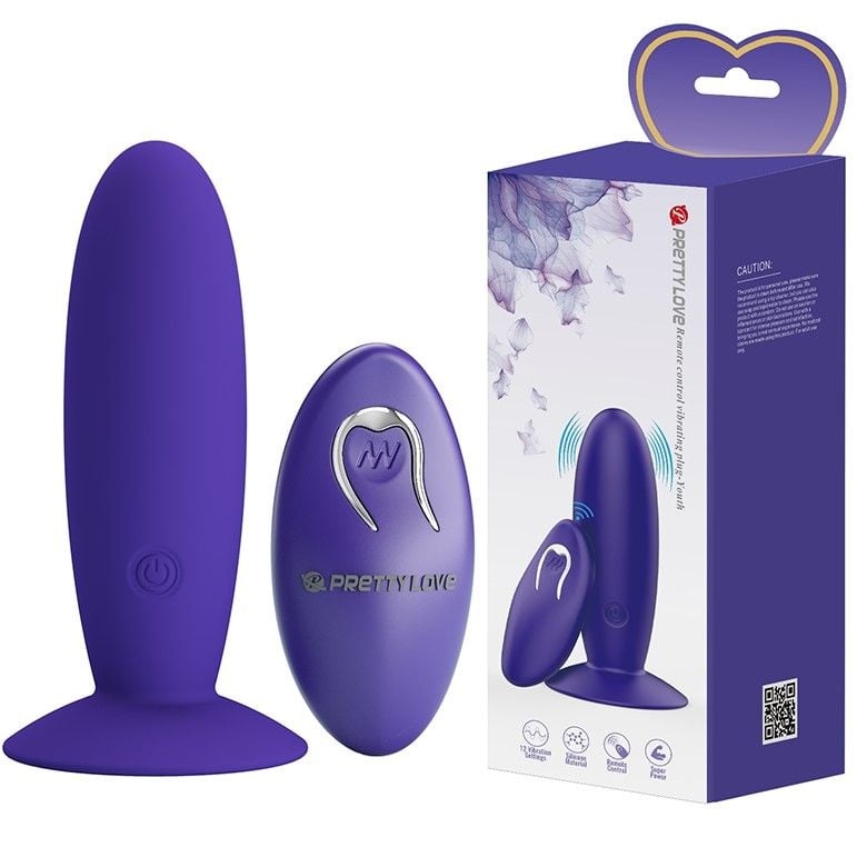 Dop Anal Youth, Remote Control, 12 Moduri Vibratii, Silicon, USB, Violet