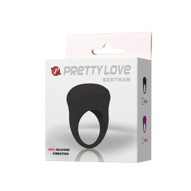 Inel pentru penis din silicon moale cu vibratie puternica PRETTY LOVE - BERTRAM