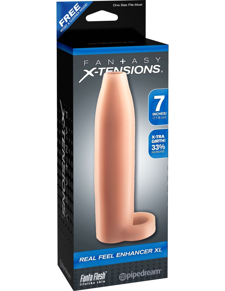 Manson pentru penis, fara cap si cu inel de testicule Fantasy X-tensions Real Feel Enhancer XL