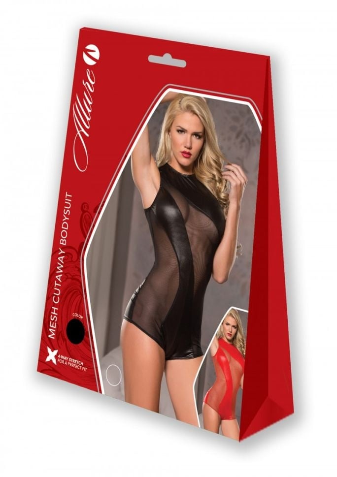 Mesh Cutaway Bodysuit Allure, black - L/XL - 2 | YEO