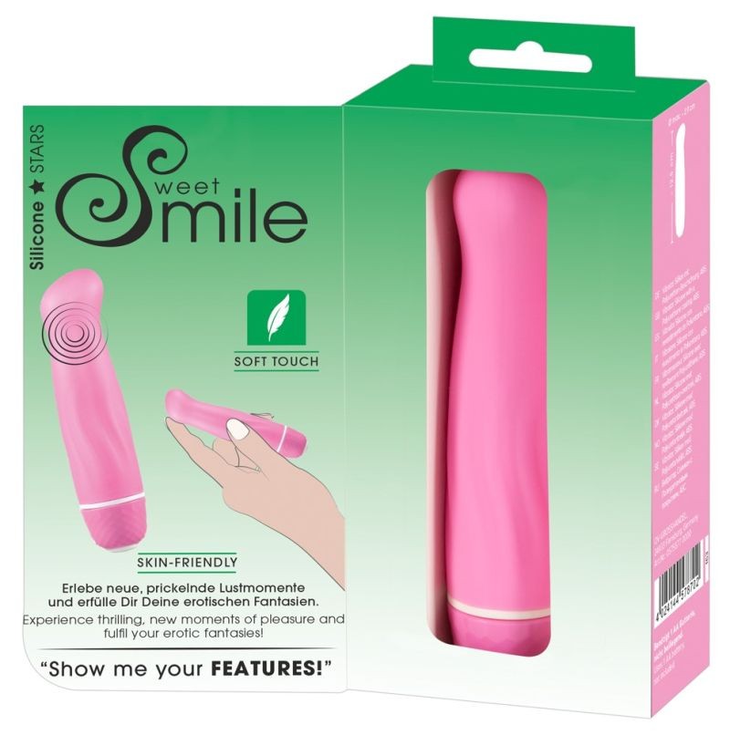 Mini vibrator din silicon cu varf stimulator si 7 moduri de vibratie Smile Trick (12,5 cm) - 2 | YEO