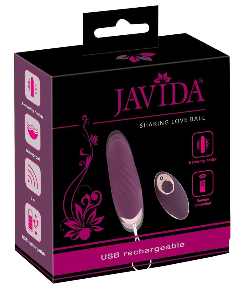 Ou vibrator cu telecomandă si o textura canelata stimulativa Javida Shaking Love Ball