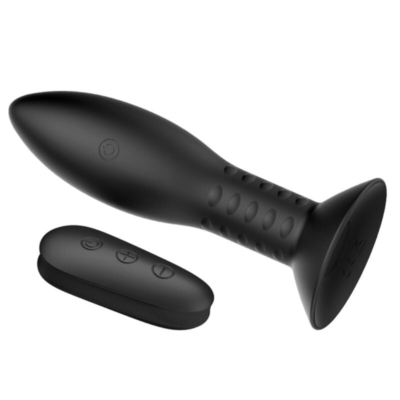 Plugul anal din silicon cu varf cu de vibrare incorporat (12 functii) Mr Play Rotation Beads Anal Plug (13cm)