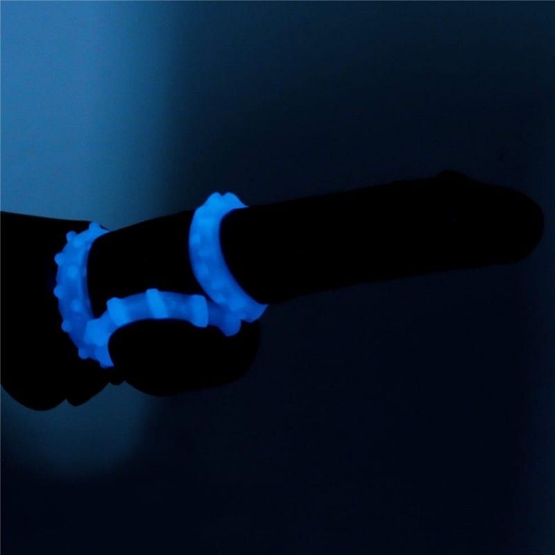 Set 3 inele pentru penis fosforescente Lumino Play Penis Ring 3 pcs - 1 | YEO