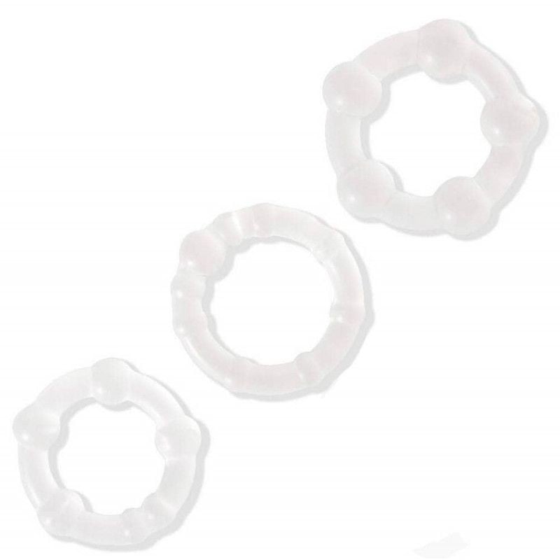 Set 3 inele pentru penis X-Basic Beaded Cockring Set - 1 | YEO